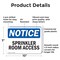 Signmission Sprinkler Room Access, 10 in W x Rectangle, Plastic OS-2PACK-NS-P-710-L-18405 - alternate 7